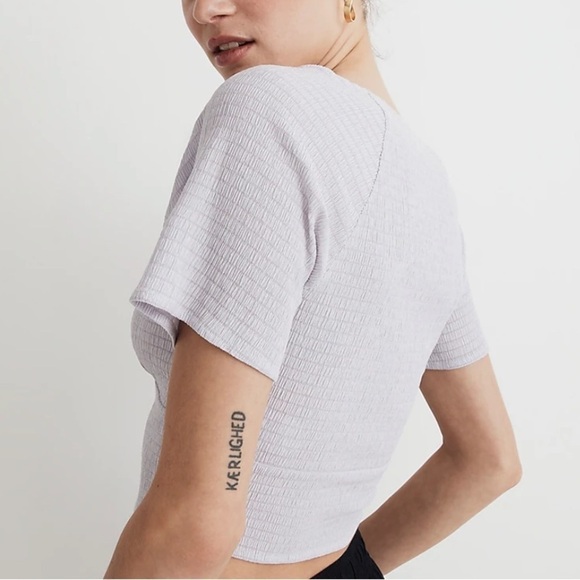 Madewell shirred crewneck crop top dusty lavender - Picture 4 of 6
